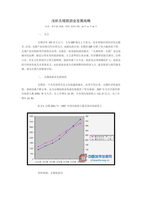 浅析无锡旅游业发展战略