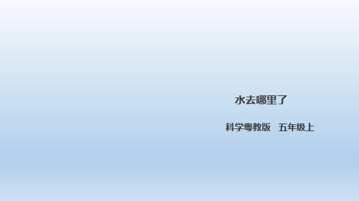五年级上册科学课件-3.18《水去哪里了》l 粤教版(共25张PPT)