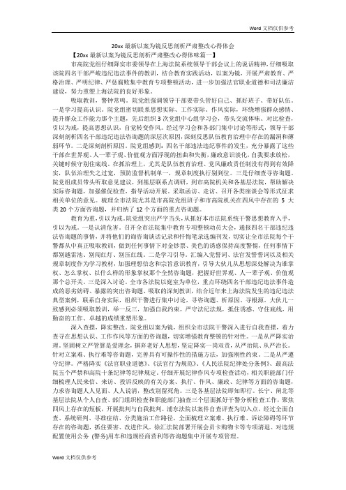 20xx最新以案为镜反思剖析严肃整改心得体会