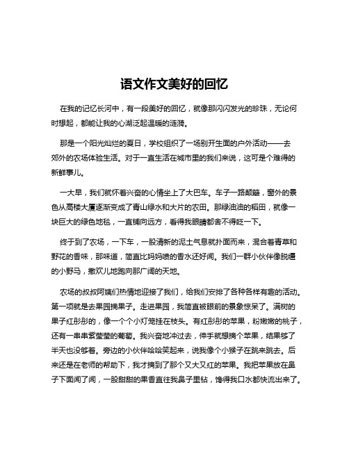 语文作文美好的回忆