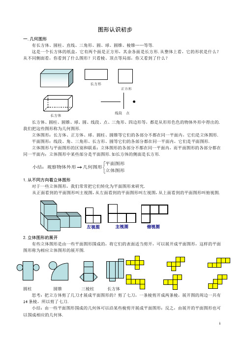 图形认识初步知识点概括