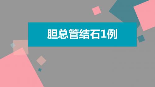 胆管结石病例汇报