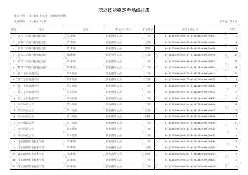 职业技能鉴定考场编排表