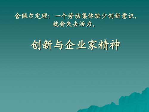 创新与企业家精神