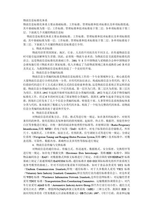 物流信息标准化体系