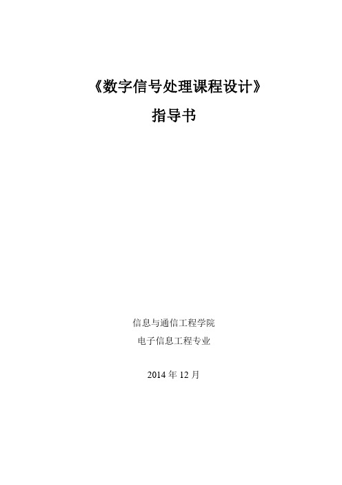 12级数字信号处理课程设计指导书介绍
