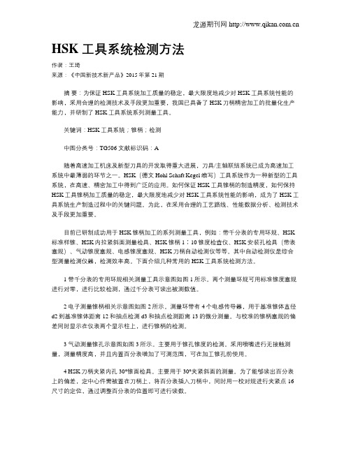 HSK工具系统检测方法