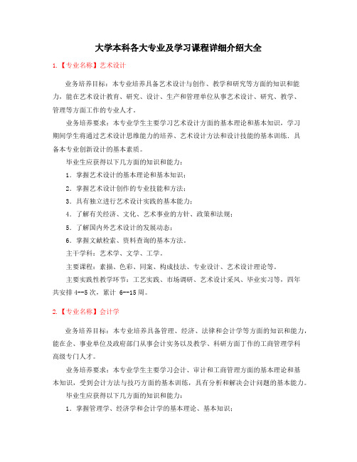 最全本科热门报考专业(就业方向介绍)