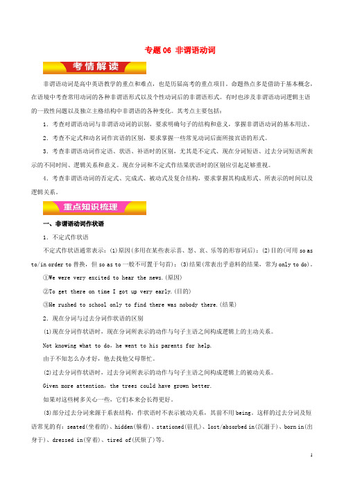 18年高考英语二轮复习专题06非谓语动词讲学案含解析180107212