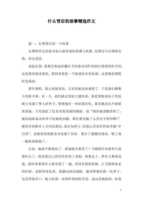 什么背后的故事精选作文