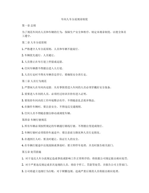 车间人车分流规章制度
