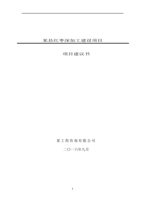 红枣深加工建设项目建议书