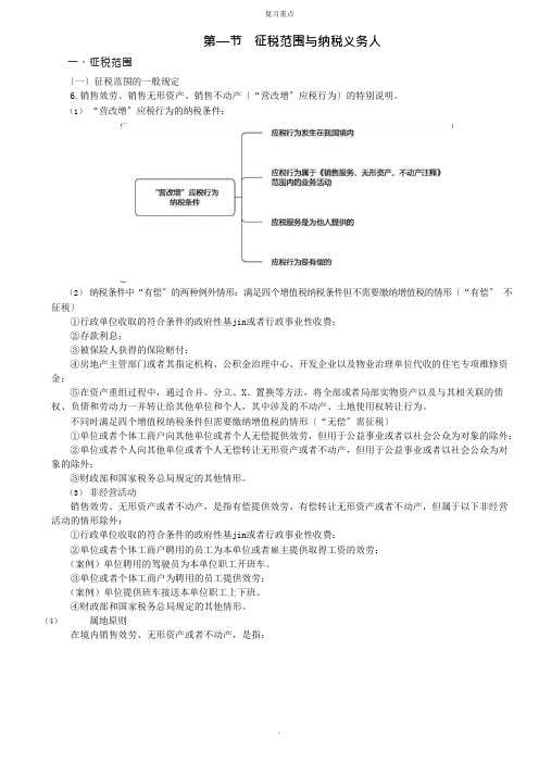 征税范围重点