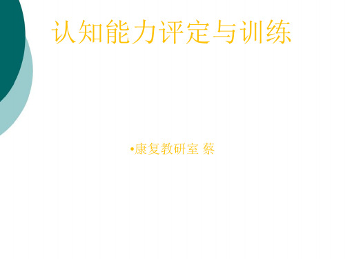 实训：认知能力训练