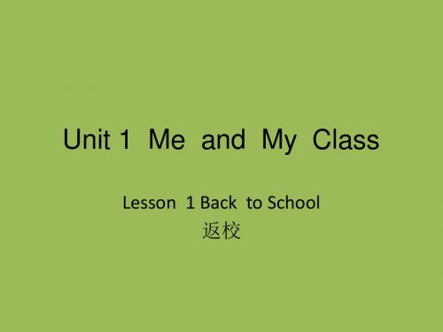 2013年暑假改版后的八年级上册英语第一单元 lesson 1 me and  my  class .