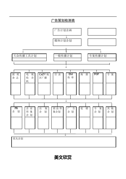 广告策划检测表