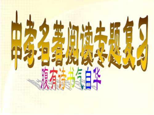 沈阳市中考名著阅读专题复习