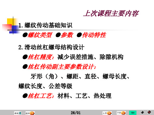 精密机械滚珠丝杠结构
