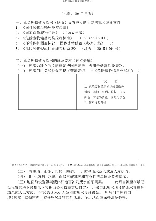 危险废物贮存仓库规范要求