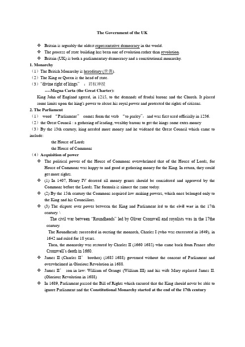 英语国家概况复习点3