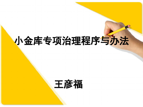 “小金库”专项治理程序与方法