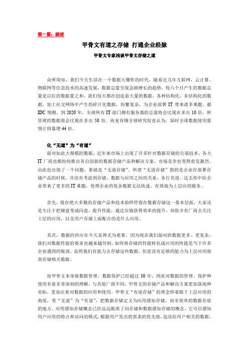 甲骨文有道之存储打通企业经脉