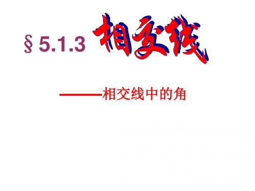 华师大版 数学七年级上册课件：5.1_相交线_课件2(20p)