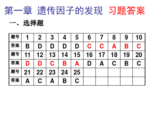第一章 遗传因子的发现习题答案