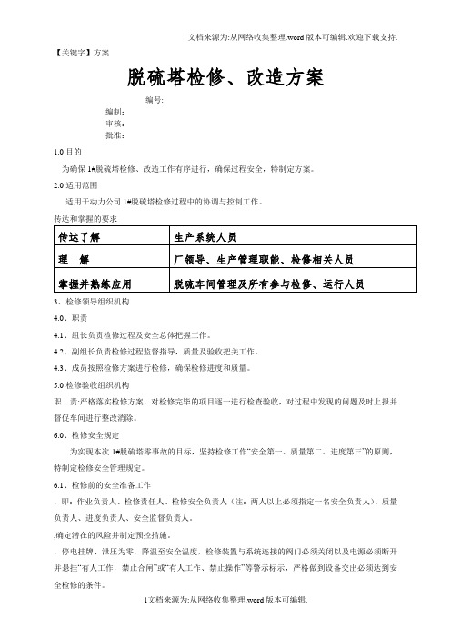 【方案】脱硫塔检修改造方案