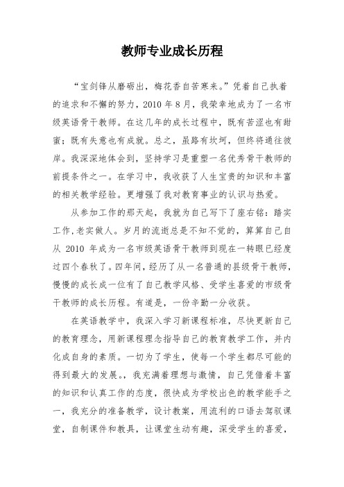 教师专业成长历程范文