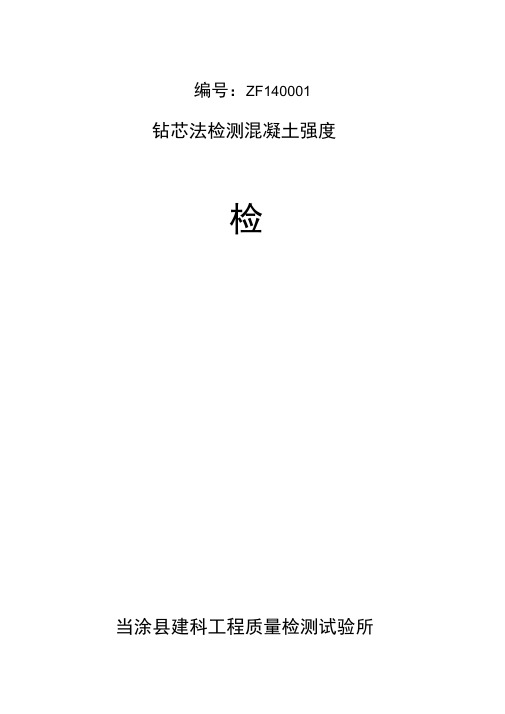 钻芯法检测方案