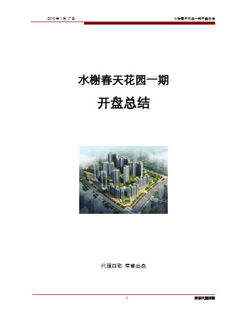 20100117深圳水榭春天花园一期开盘总结杨嘉茵、杨晗思