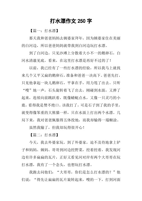 打水漂作文250字