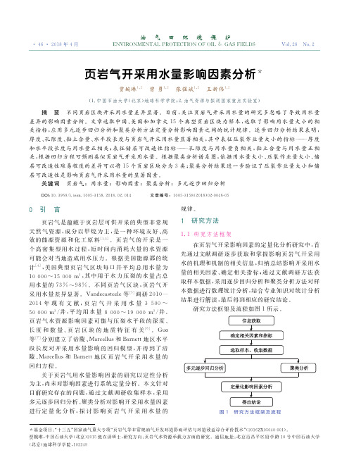 页岩气开采用水量影响因素分析