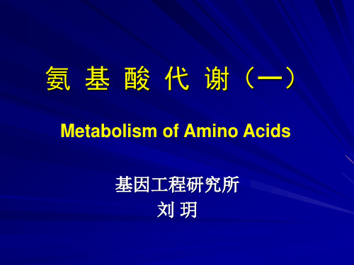 氨基酸代谢(一)教学案例