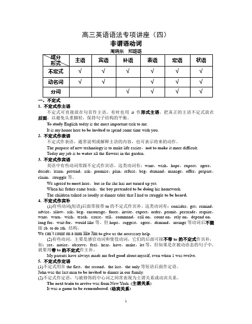姜堰中学高考专题非谓语动词语法
