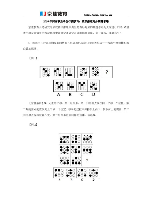 2016年河南事业单位行测技巧：图形推理高分解题思路