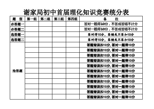 知识竞赛统分表