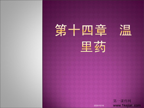 中药学-温里药PPT优选课件