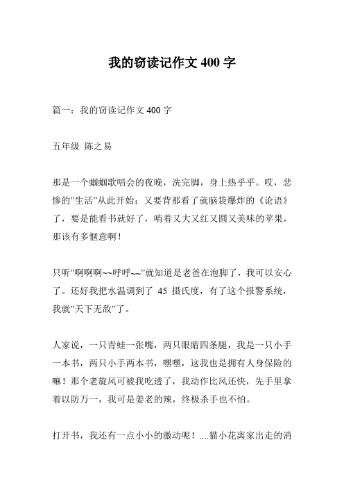 我的窃读记作文400字
