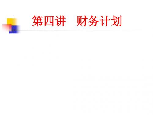 第四讲财务计划课件