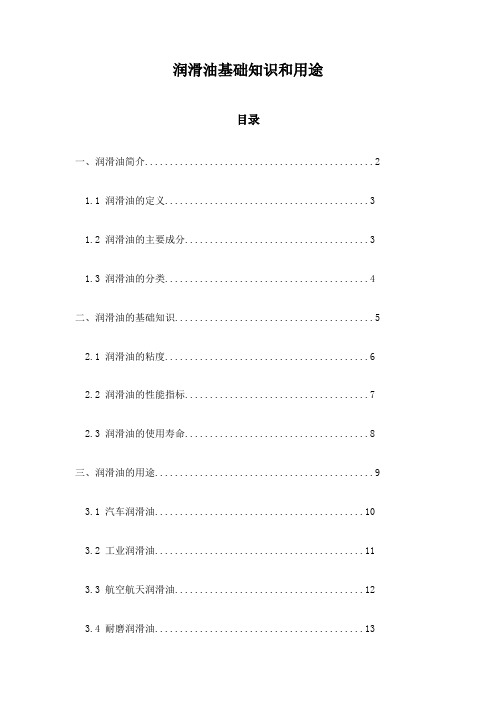 润滑油基础知识和用途