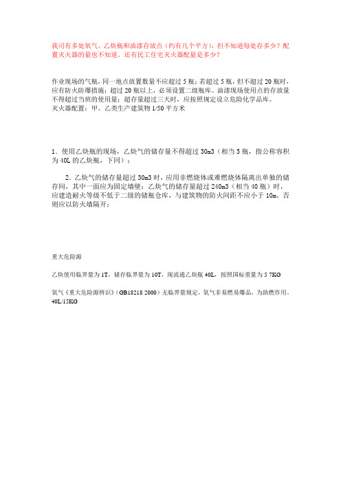 乙炔、氧气限制标准