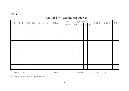 手足口晨检记录表