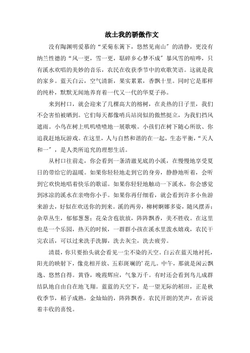 故乡我的骄傲作文范文精选