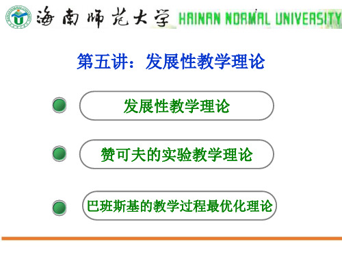 第五讲：发展性教学理论