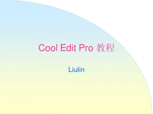 Cool Edit Pro 教程