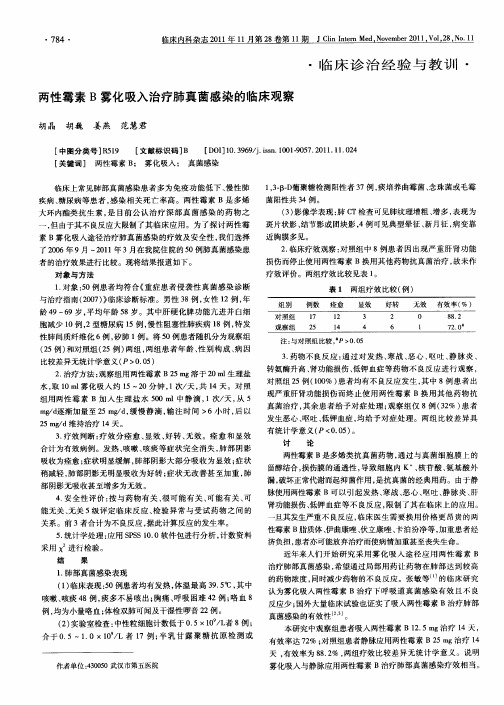 两性霉素B雾化吸入治疗肺真菌感染的临床观察