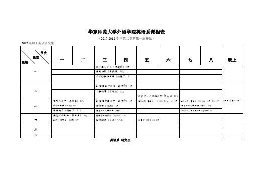 华东师范大学外语学院英语系课程表