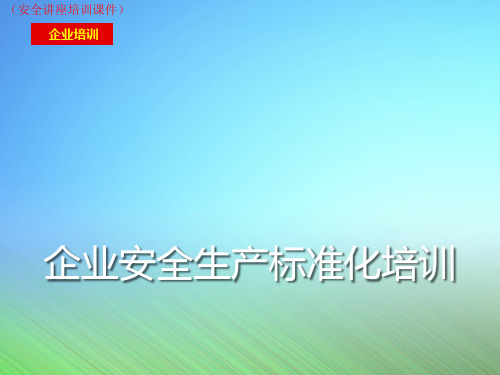 企业安全生产标准化培训(安全讲座培训课件)